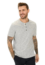Charger l'image dans la galerie, CAMEL ACTIVE TEE SHIRT HENLEY RAYE Ecru/Marine