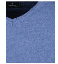 Charger l'image dans la galerie, RAGMAN PULL COL V GRANDE LONGUEUR Bleu