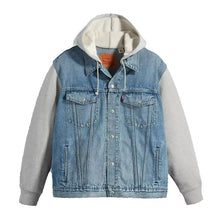 Charger l'image dans la galerie, LEVIS VESTE JEAN'S BIG HYBRIDE HOODY TRUCKER Bleu/Gris