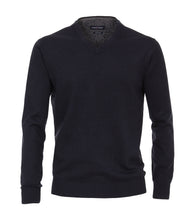 Charger l'image dans la galerie, CASA MODA PULL COL V COTON Marine