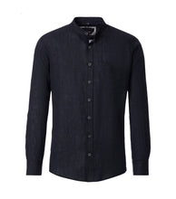 Charger l&#39;image dans la galerie, CASA MODA CHEMISE LIN COL MAO Noir
