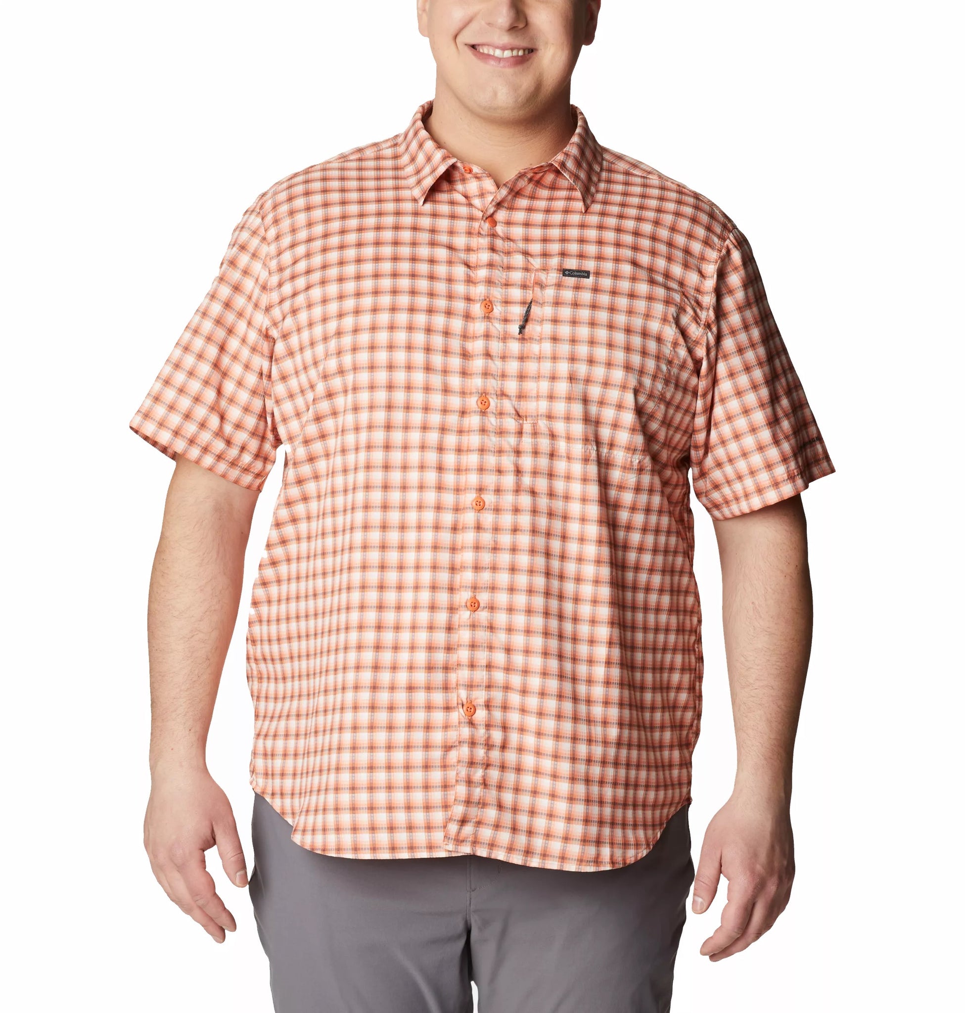 chemise columbia manches courtes à carreaux orange XL 100 chemise columbia manches courtes à carreaux orange XL 100