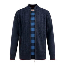 Charger l&#39;image dans la galerie, DUKE GILET TORSADE GRANDE LONGUEUR Marine
