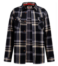 Charger l&#39;image dans la galerie, DUKE SURCHEMISE GRANDE LONGUEUR A CARREAUX Noir Gris
