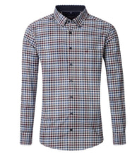 Charger l'image dans la galerie, CASA MODA CHEMISE CARREAUX GRANDE LONGUEUR Bordeaux bleu
