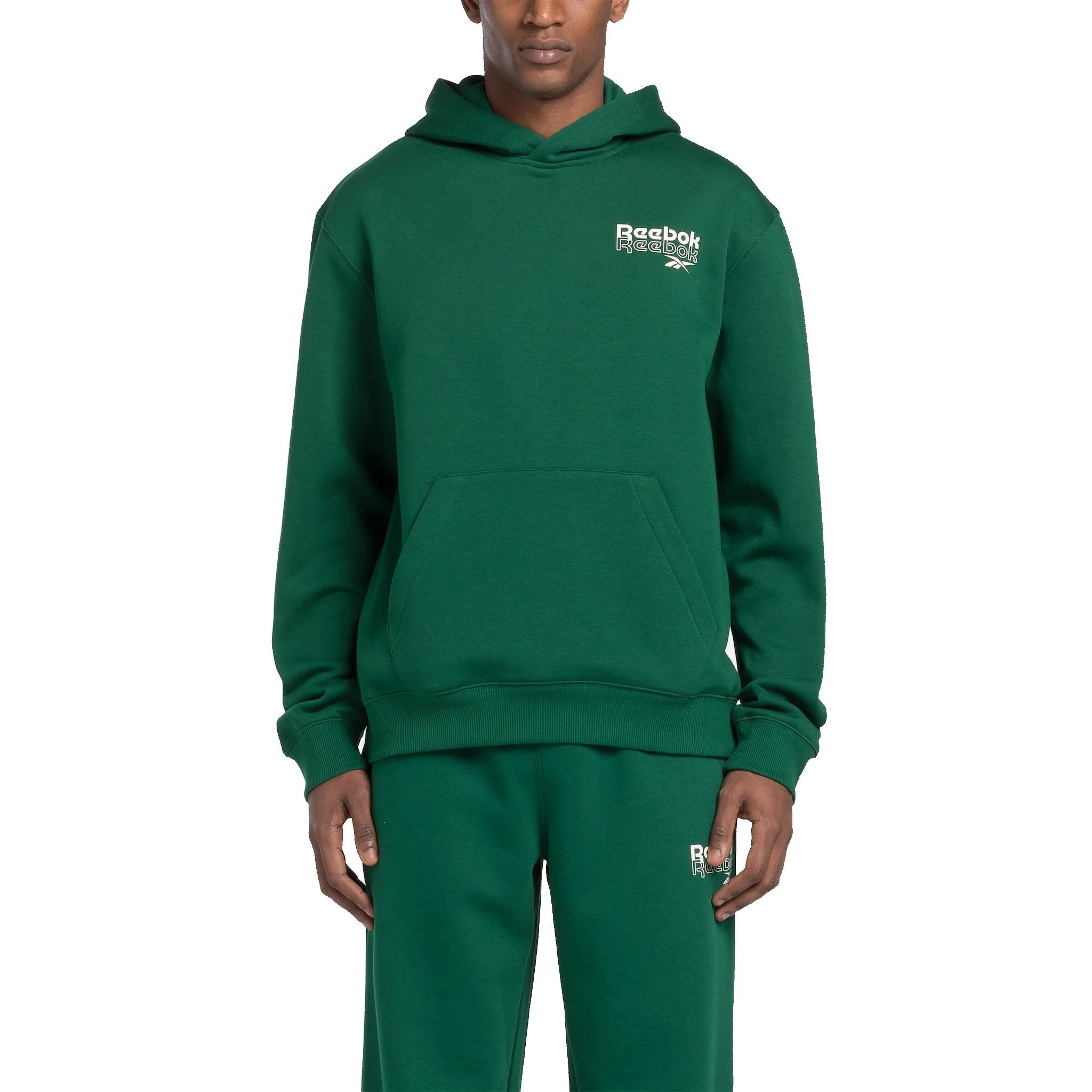 REEBOK SWEAT CAPUCHE RI BRAND PROUD Vert GRANDES TAILLES De Long En Large