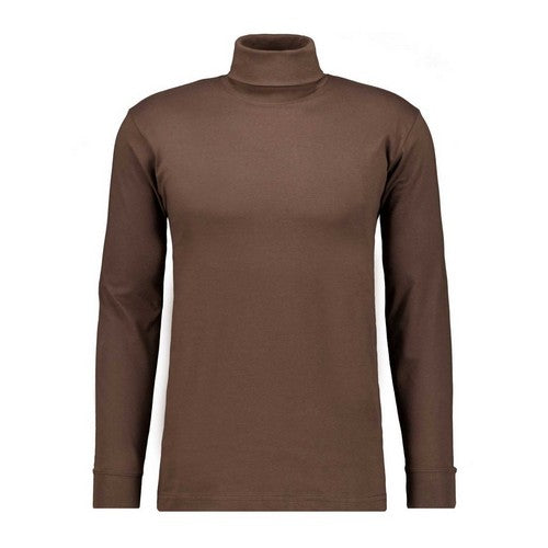 RAGMAN COL ROULE COTON GRANDE LONGUEUR Marron