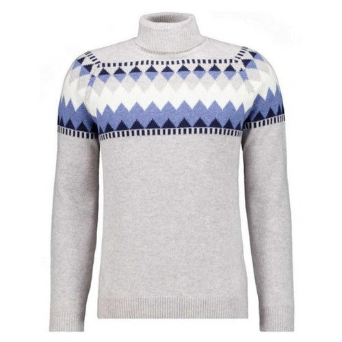 RAGMAN PULL LAINE COL ROULE GRANDE LONGUEUR Gris imprimé