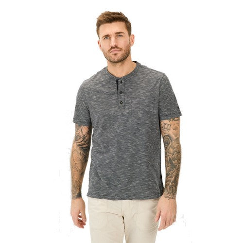 CAMEL ACTIVE TEE SHIRT BOUTONS RAYE Marine