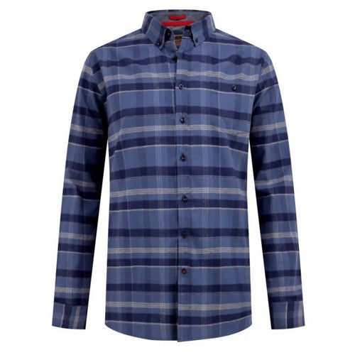 DUKE CHEMISE GRANDE LONGUEUR A CARREAUX Bleu