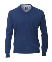 Charger l'image dans la galerie, REDMOND PULL COL V COTON Bleu ciel
