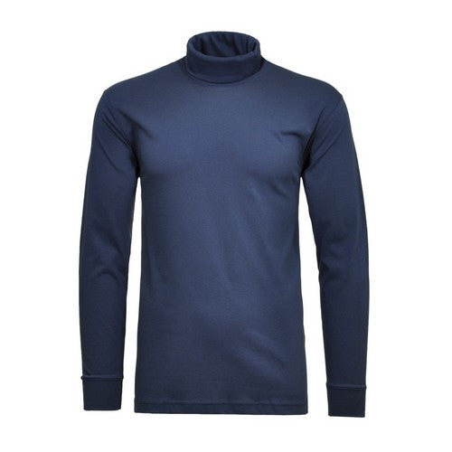 RAGMAN COL ROULE GRANDE LONGUEUR COTON Bleu foncé