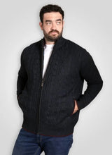 Charger l&#39;image dans la galerie, DUKE GILET TORSADE GRANDE LONGUEUR Marine
