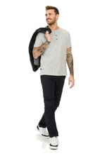 Charger l&#39;image dans la galerie, CAMEL ACTIVE TEE SHIRT HENLEY RAYE Ecru/Marine
