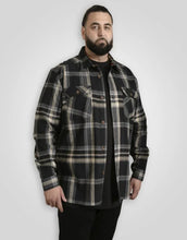 Charger l&#39;image dans la galerie, DUKE SURCHEMISE GRANDE LONGUEUR A CARREAUX Noir Gris
