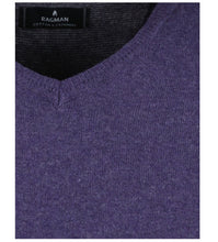 Charger l&#39;image dans la galerie, RAGMAN PULL COL V GRANDE LONGUEUR Violet
