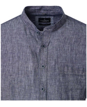 Charger l'image dans la galerie, CASA MODA CHEMISE LIN COL MAO Marine chiné
