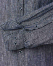 Charger l'image dans la galerie, CASA MODA CHEMISE LIN COL MAO Marine chiné
