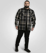 Charger l&#39;image dans la galerie, DUKE SURCHEMISE GRANDE LONGUEUR A CARREAUX Noir Gris
