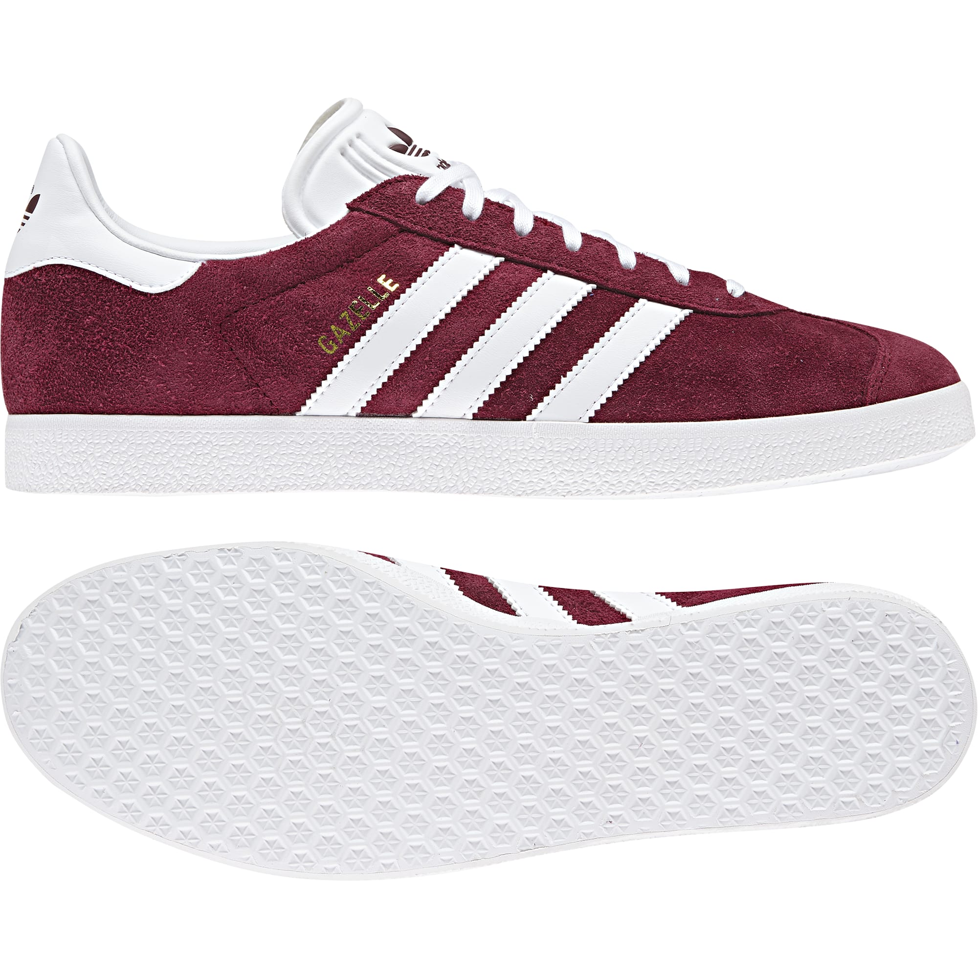 ADIDAS GAZELLE Bordeaux GRANDE TAILLE HOMME De Long En Large