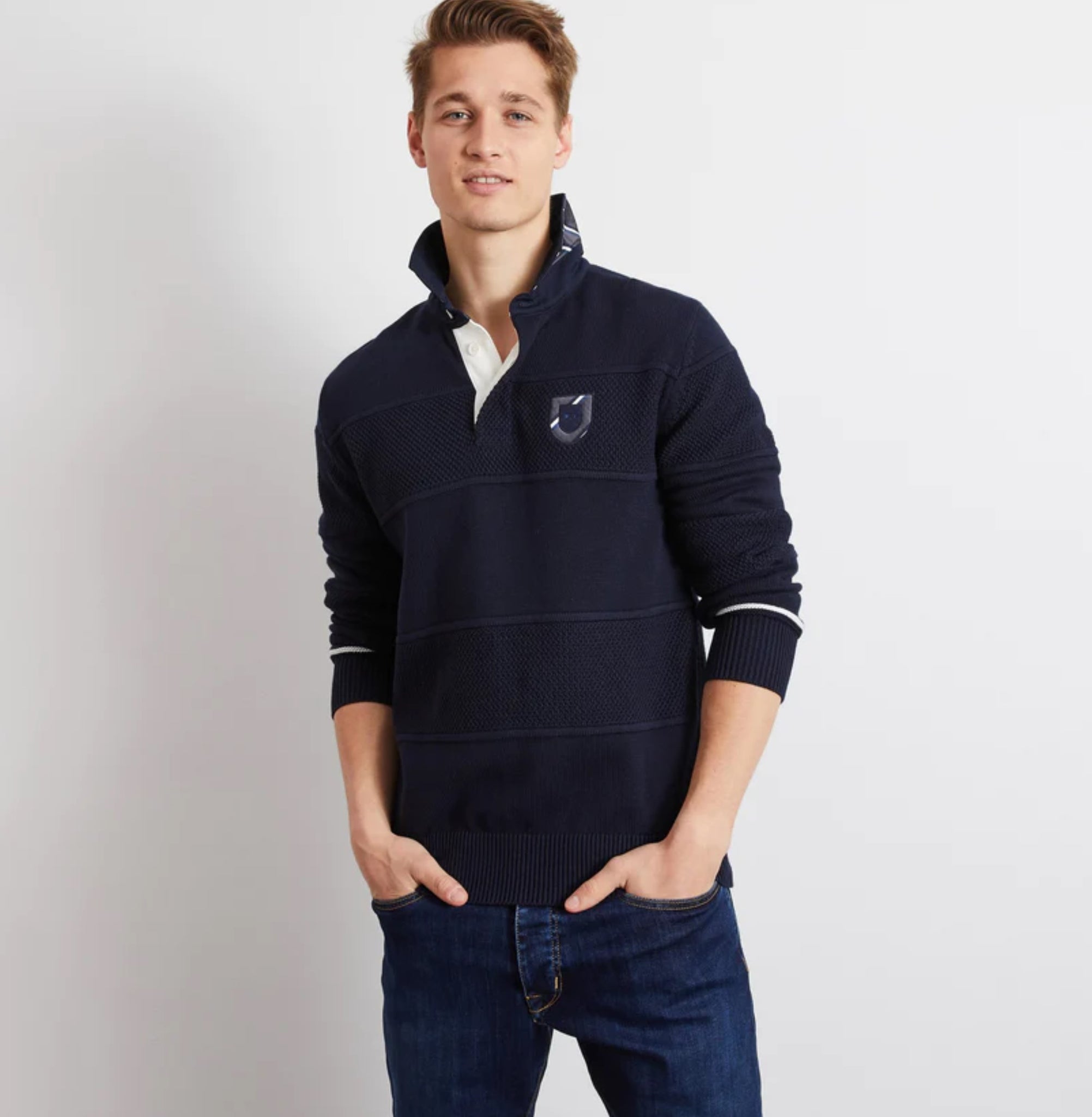 EDEN PARK PULL FFR COL MAILLOT - H22MAIPU0049 , Pull pour Homme EDEN PARK PULL FFR COL MAILLOT - H22MAIPU0049 , Pull pour Homme