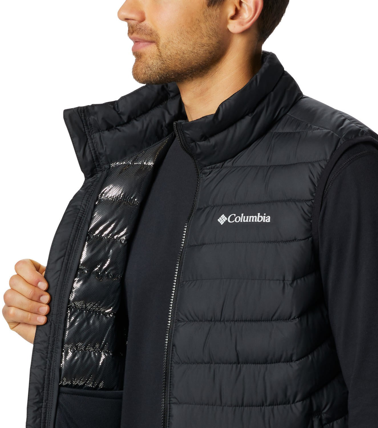 Columbia Powder Lite Vest Doudoune Sans Manches Homme - Ancient Fossil/Black, Taille L